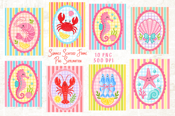 Download Summer Seafood Frame PNG Sublimation - Frame Collection