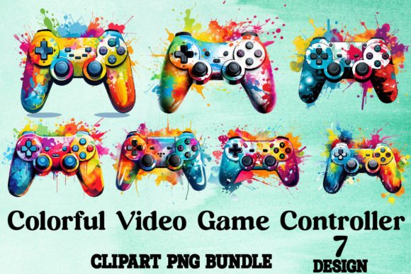 Download Colorful Video Game Controller - Video game Collection