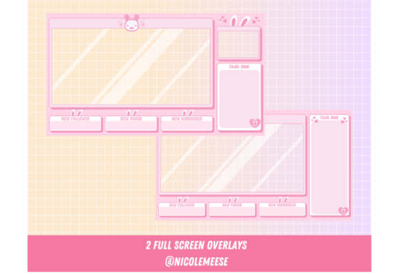 Download Twitch Overlays Cute Bunny Package - Overlay Collection