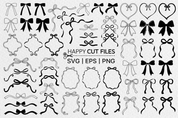 Download Bow Coquette Ribbon Frame Svg Bundle - Frame Collection