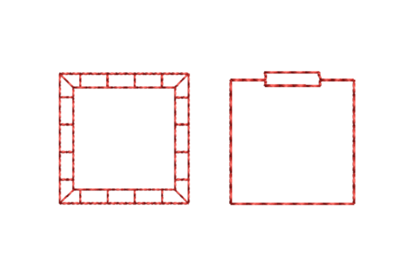 Download 2 Square Frame Redwork Outline Borders - Frame Collection