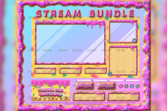 Download Donut Kawaii Twitch Overlay Package - Overlay Collection