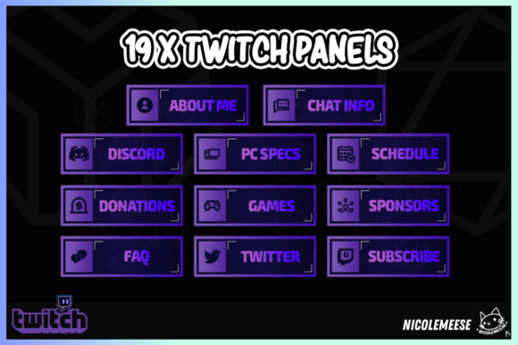 Download Twitch Panels Overlays Gradient Panels - Overlay Collection