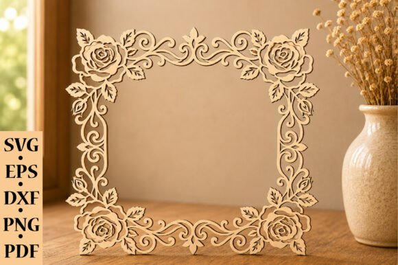 Download Rose Floral Square Frame SVG Bundle - Frame Collection