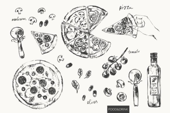 Download Fast Food Pizza Sketches - Fast food Collection