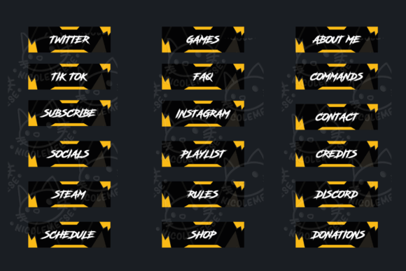 Download Twitch Panels Streaming Overlay Rampage - Overlay Collection