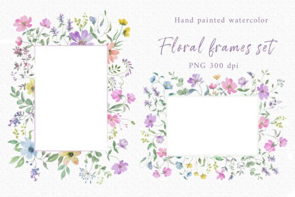 Download Watercolor Floral Frame Set - Frame Collection