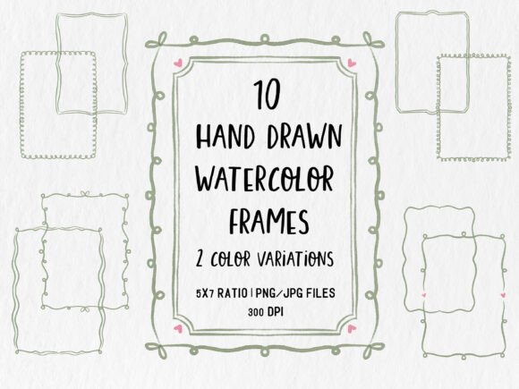 Download Watercolor Frame Clipart Bundle PNG - Frame Collection