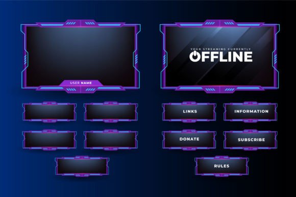 Download Online Gaming Stream Overlay Vector - Overlay Collection