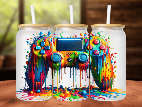 Download Drip Paint Video Game 16oz Tumbler Wrap - Video game Collection