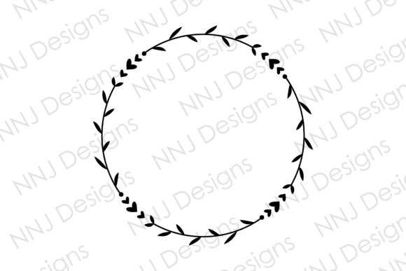 Download Laurel Leaf Heart Wreath Round Frame - Frame Collection