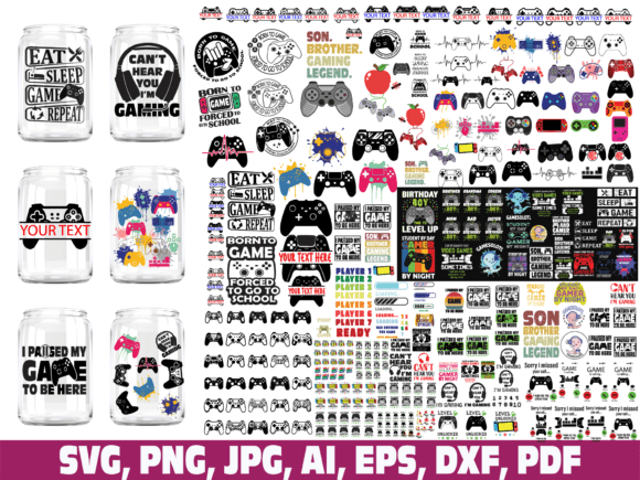 Download Gamer Video Games Libbey Can Glass Wrap - Video game Collection